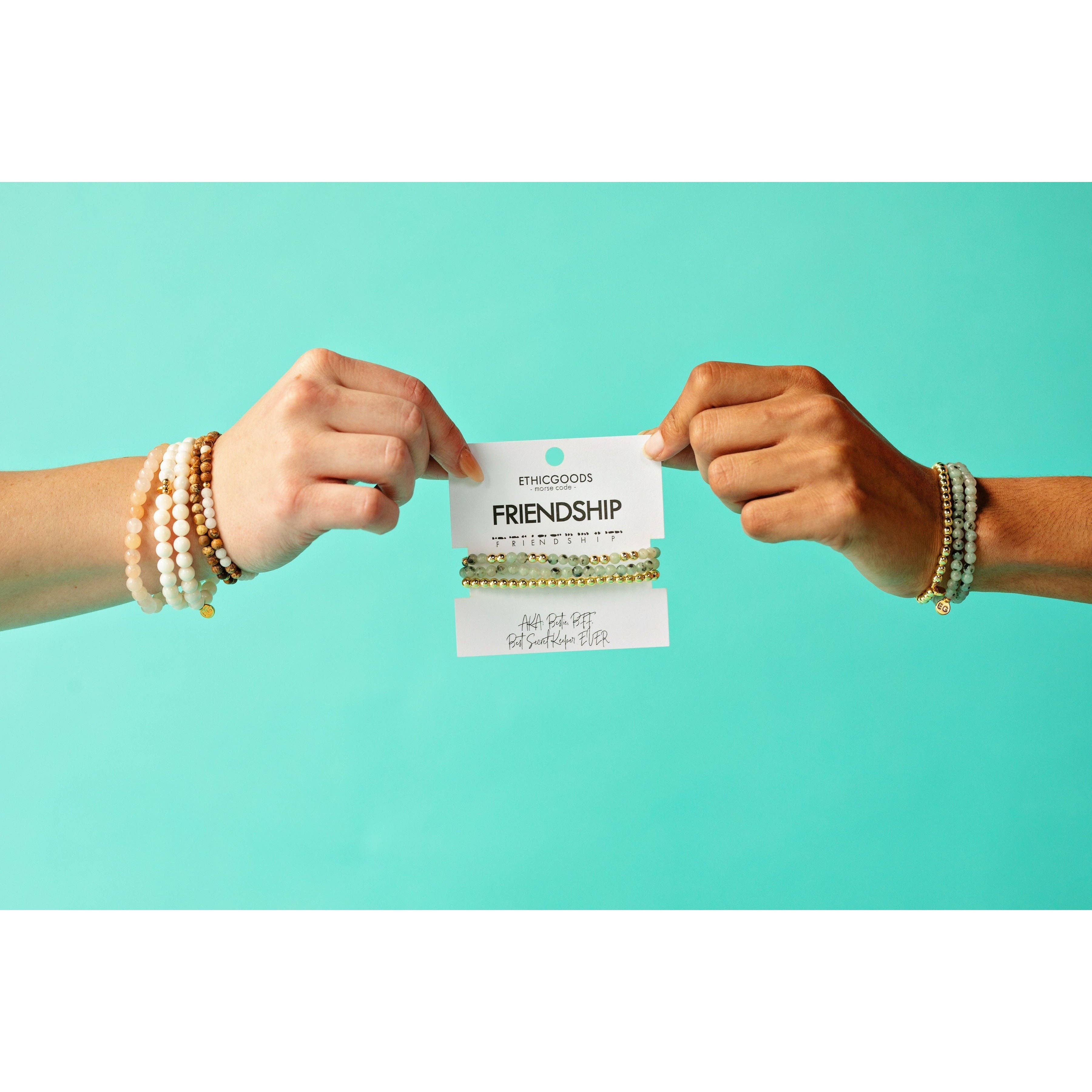 Morse Code Stacking Bracelet Set- Friendship