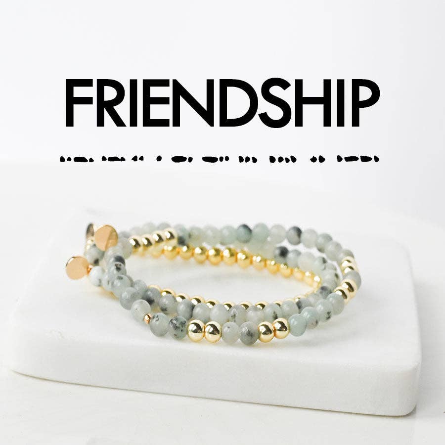 Morse Code Stacking Bracelet Set- Friendship