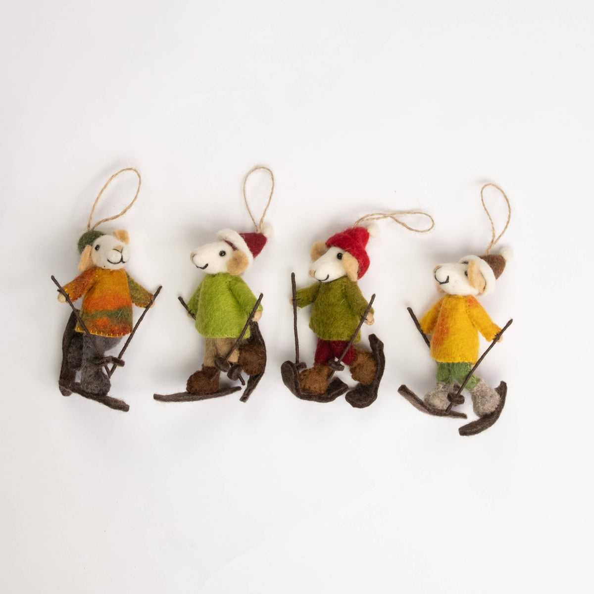 Mouse on Skis Ornament- Assorted Styles- Sold Individually