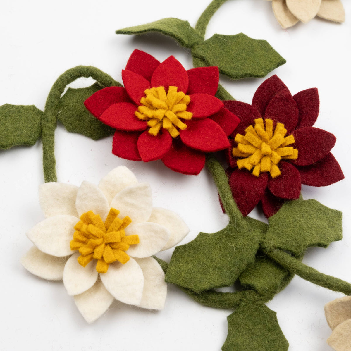 Multi Color Poinsettia Garland