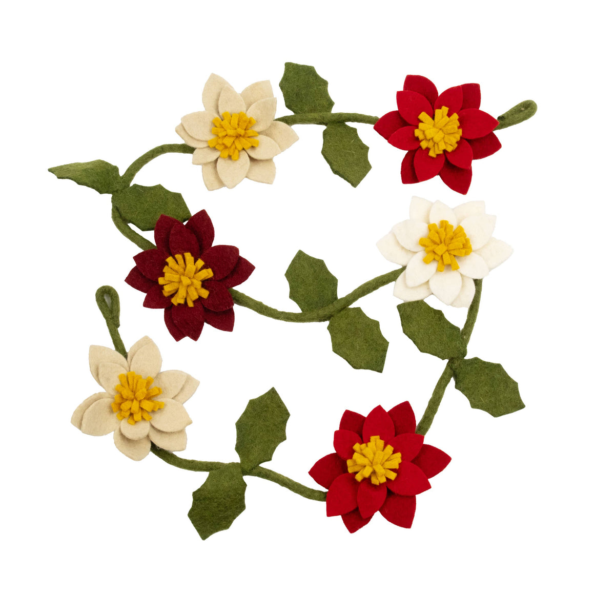 Multi Color Poinsettia Garland
