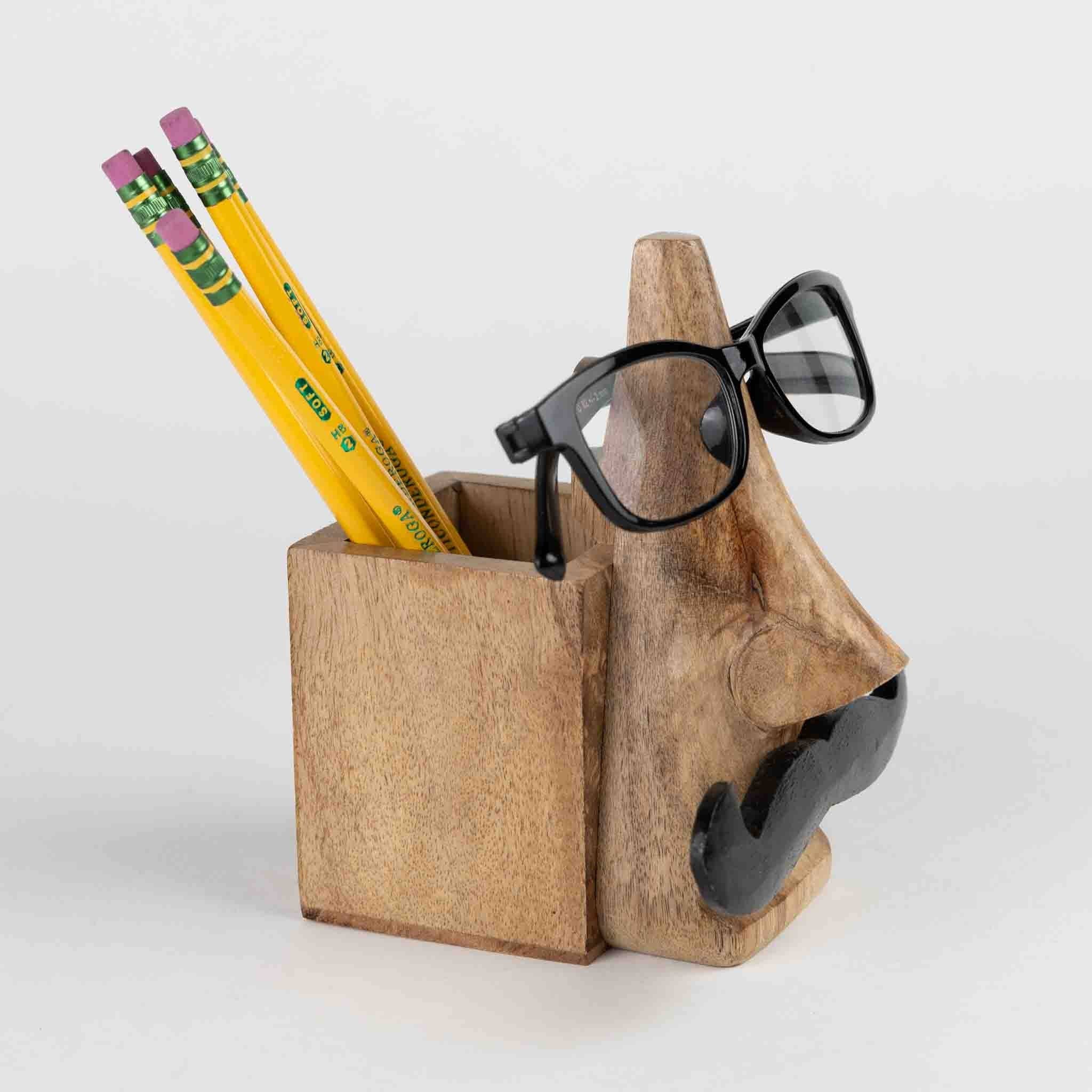 Mustache Eyeglass & Pencil Holder