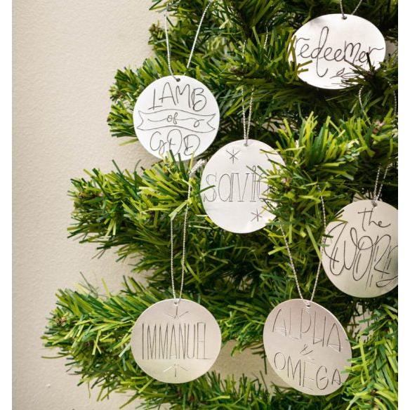 Names Of Jesus Tin Ornament Set
