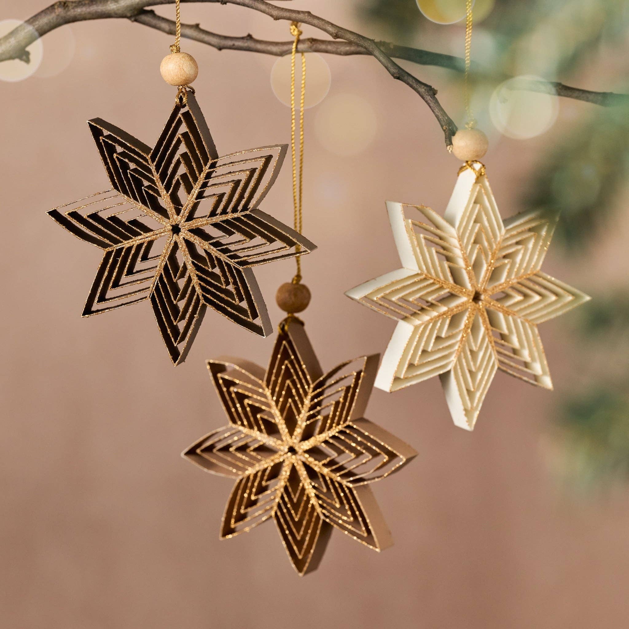 Nukeela Paper Star Ornament- Assorted Colors- Sold Individually