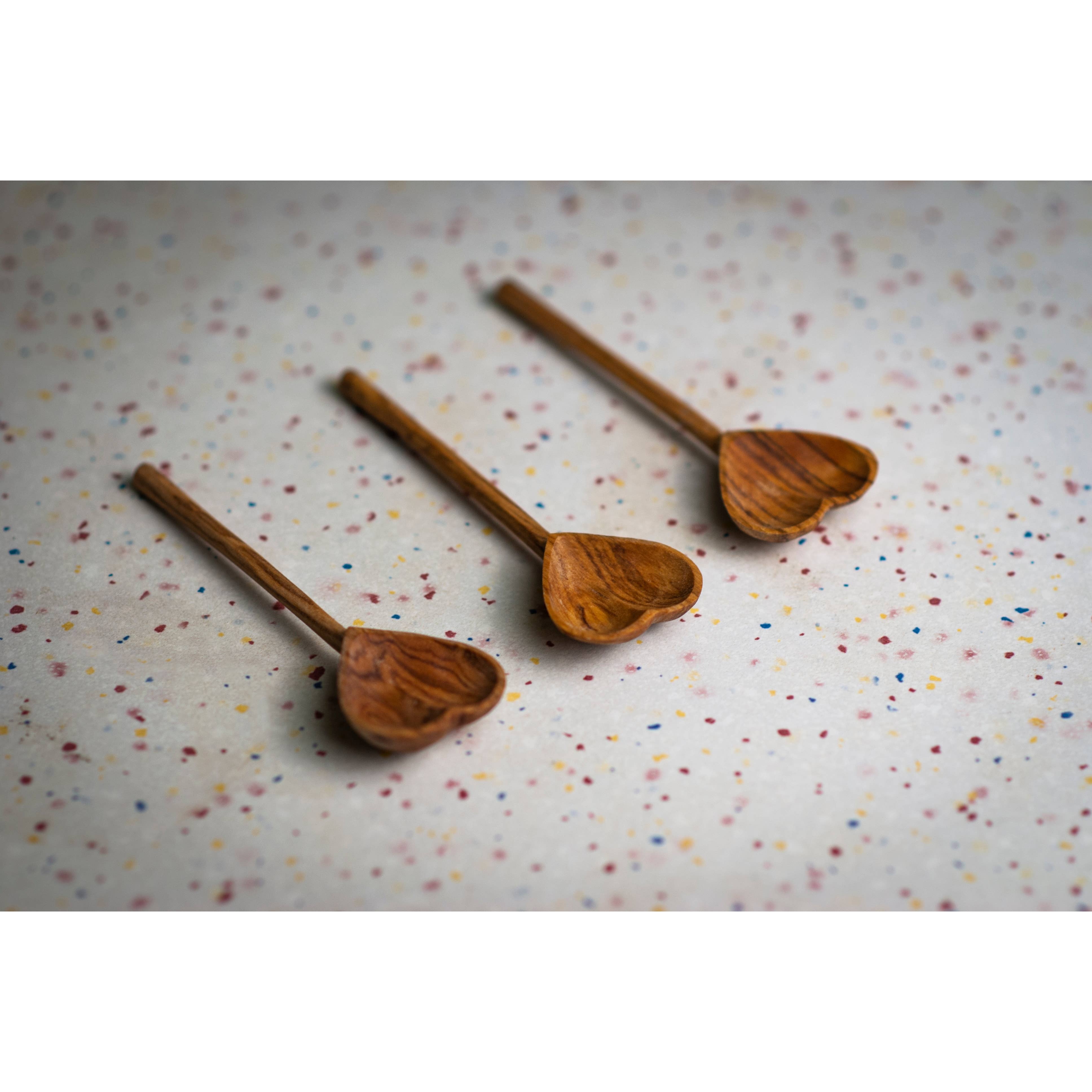 Olive Wood Heart Tea Spoon
