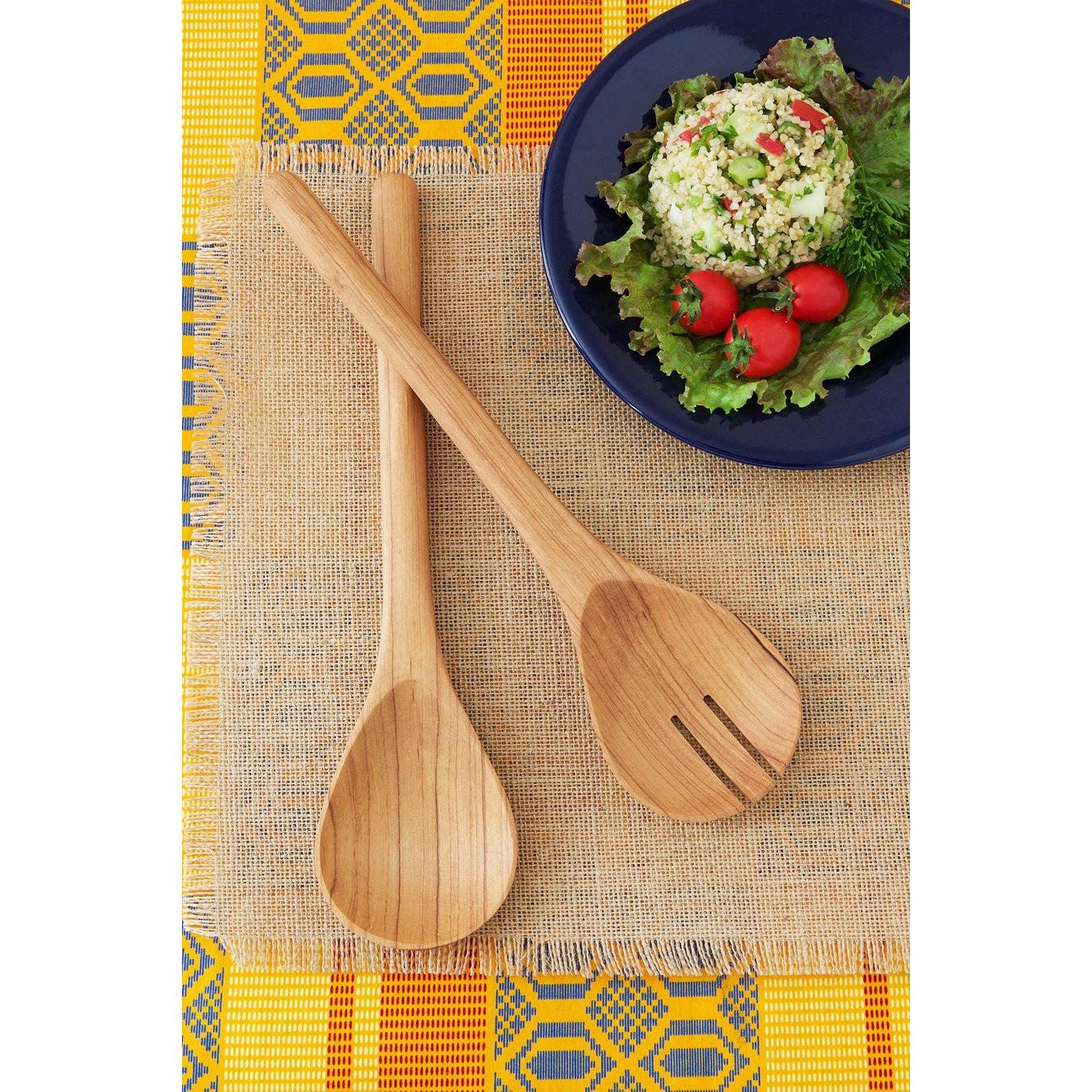 Olive Wood Simple Salad Servers