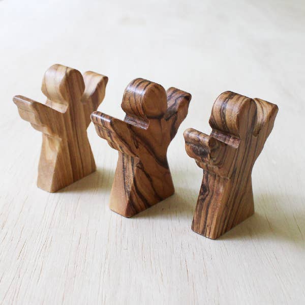 Olive Wood Standing Angel- Sold Individually