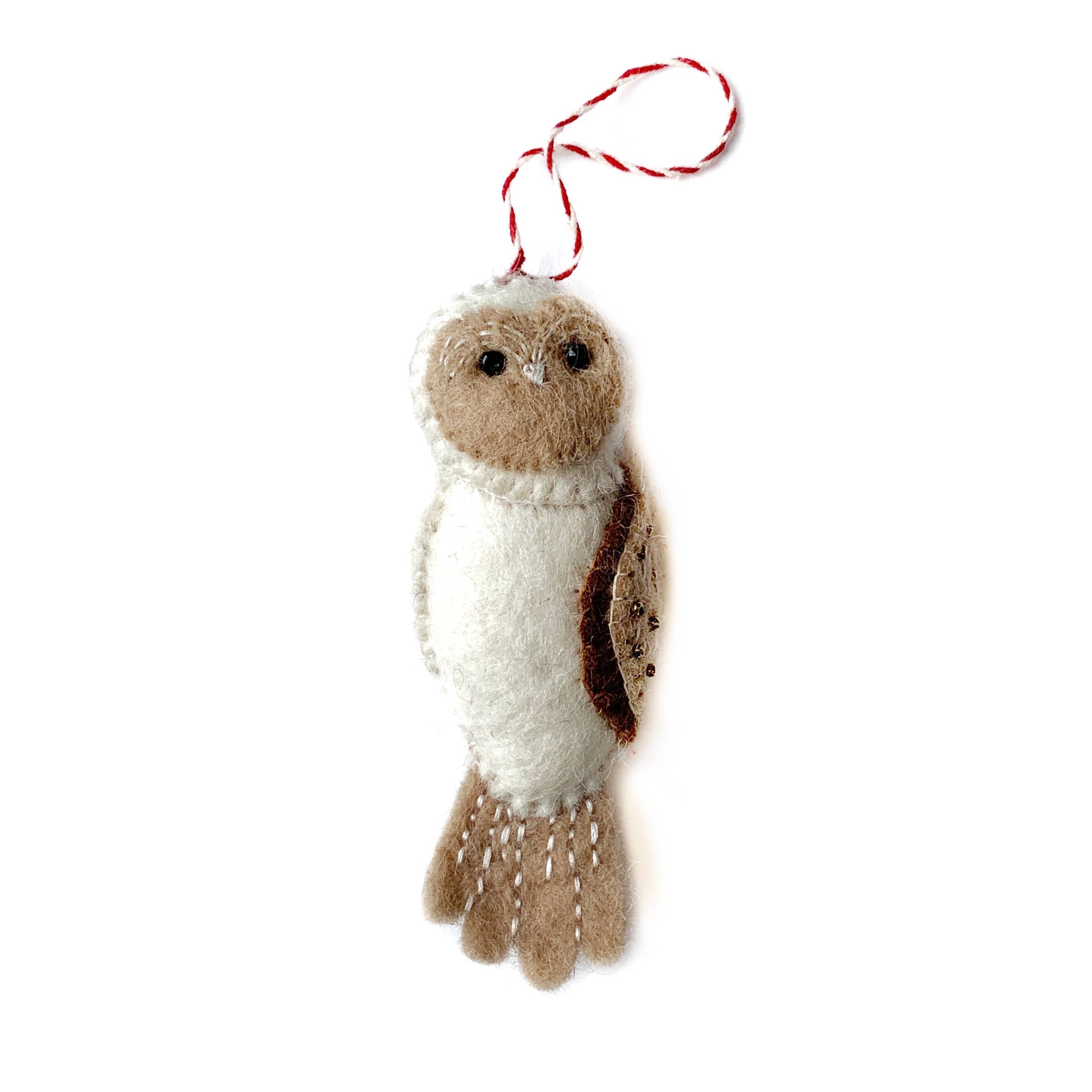 Owl Felt Wool Ornament