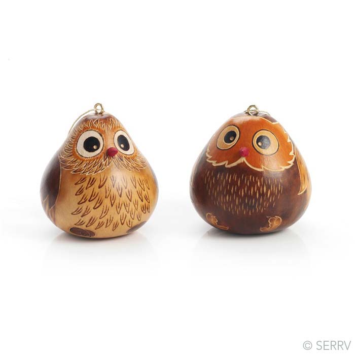 Owl Gourd Ornament- Sold Individually