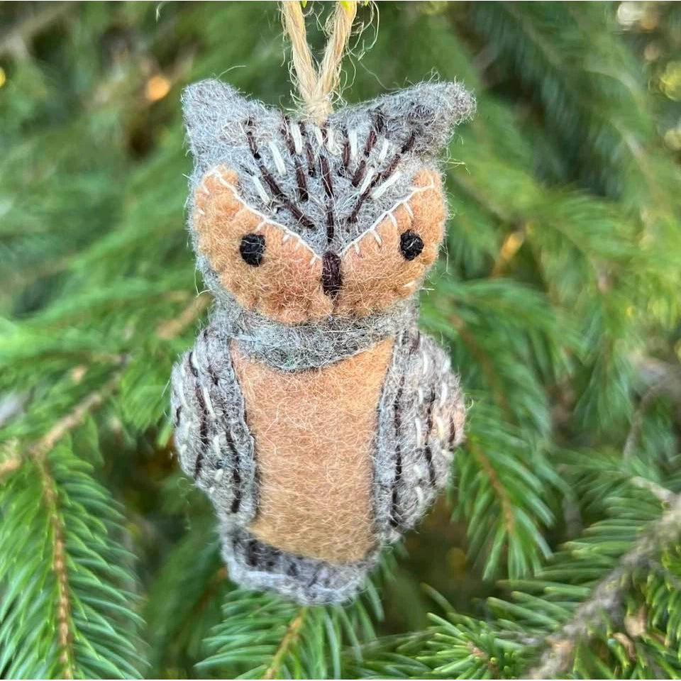 Owl Ornament- Assorted Colors- Sold Individually