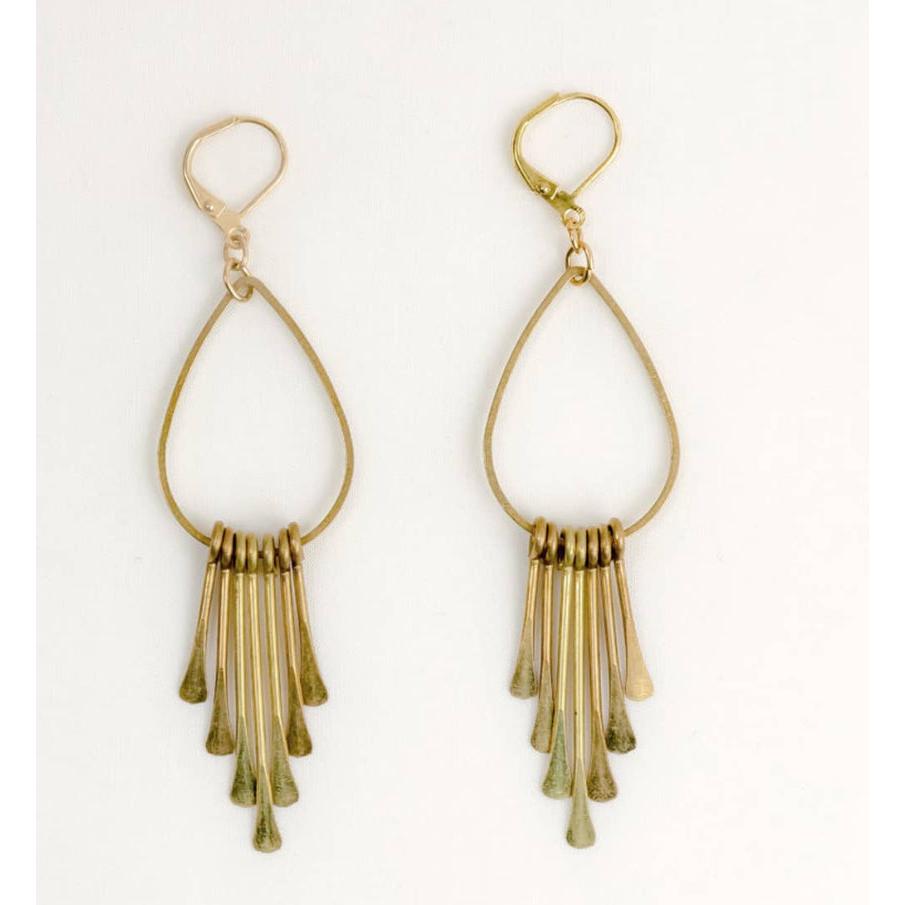 Paddle Pin Fringe Earring - Assorted