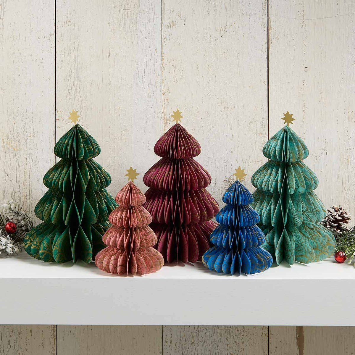 Paisley Paper Christmas Trees- Assorted Colors/Sizes- Sold Individually
