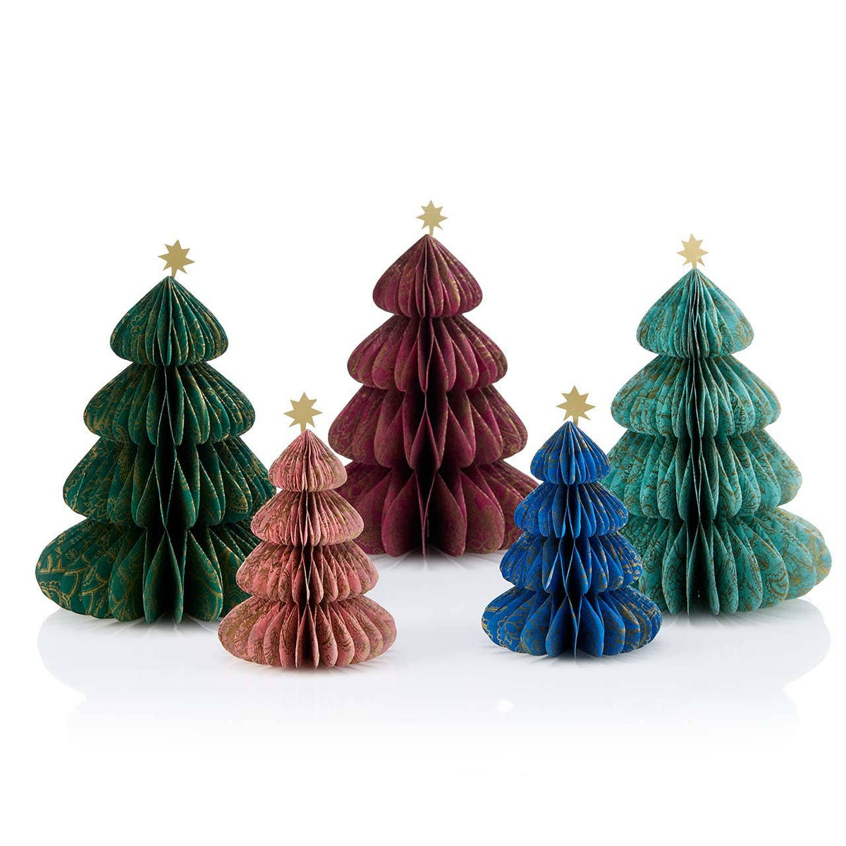 Paisley Paper Christmas Trees- Assorted Colors/Sizes- Sold Individually