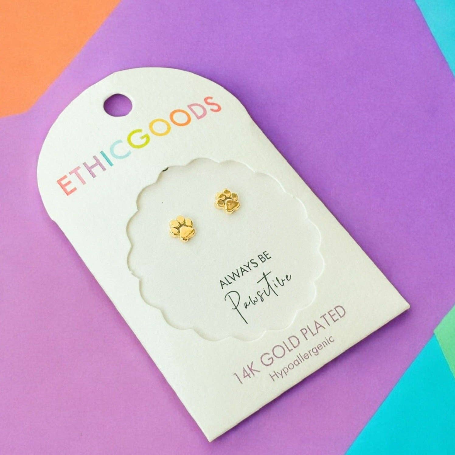 Paw Prints Tiny Stud Kids Earrings