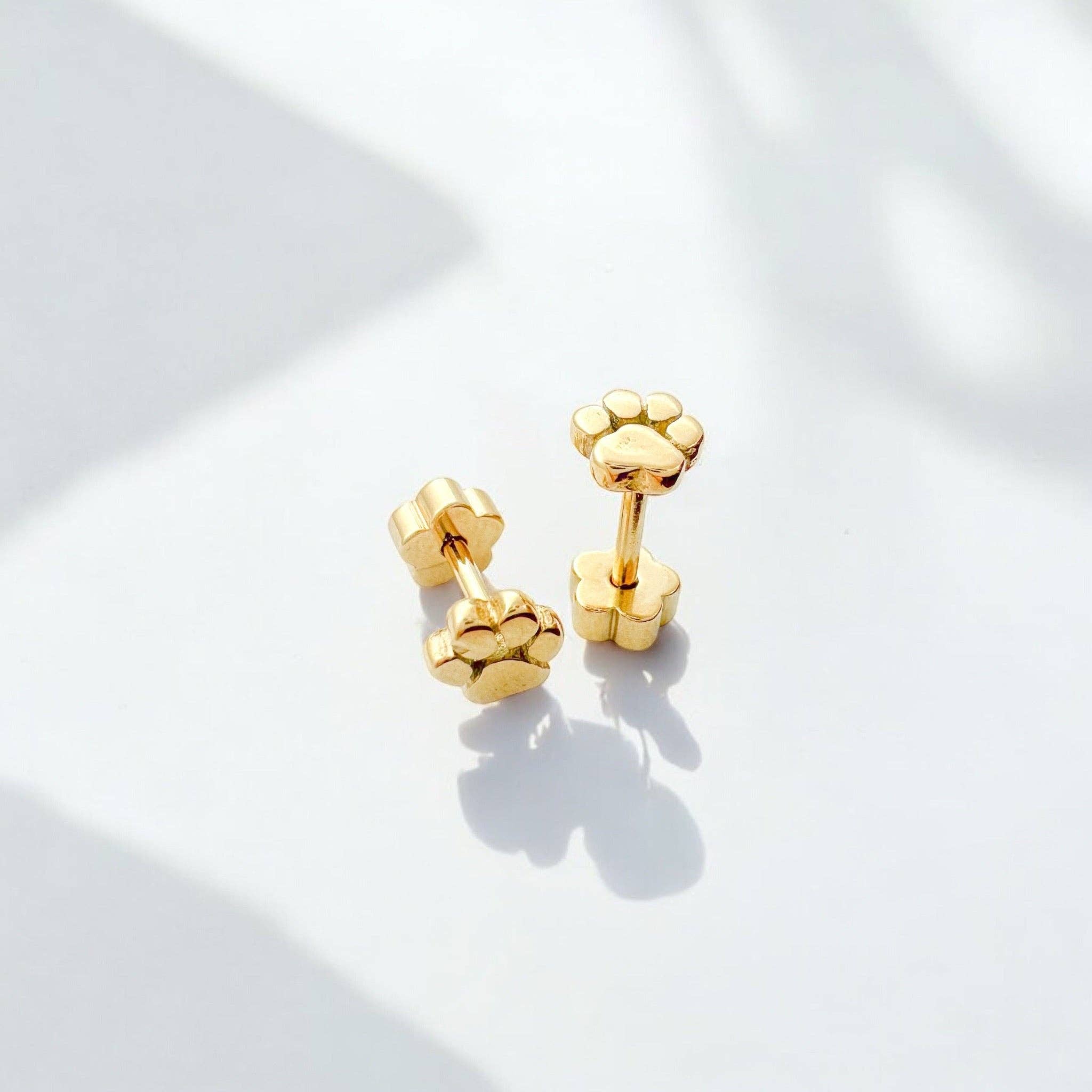 Paw Prints Tiny Stud Kids Earrings