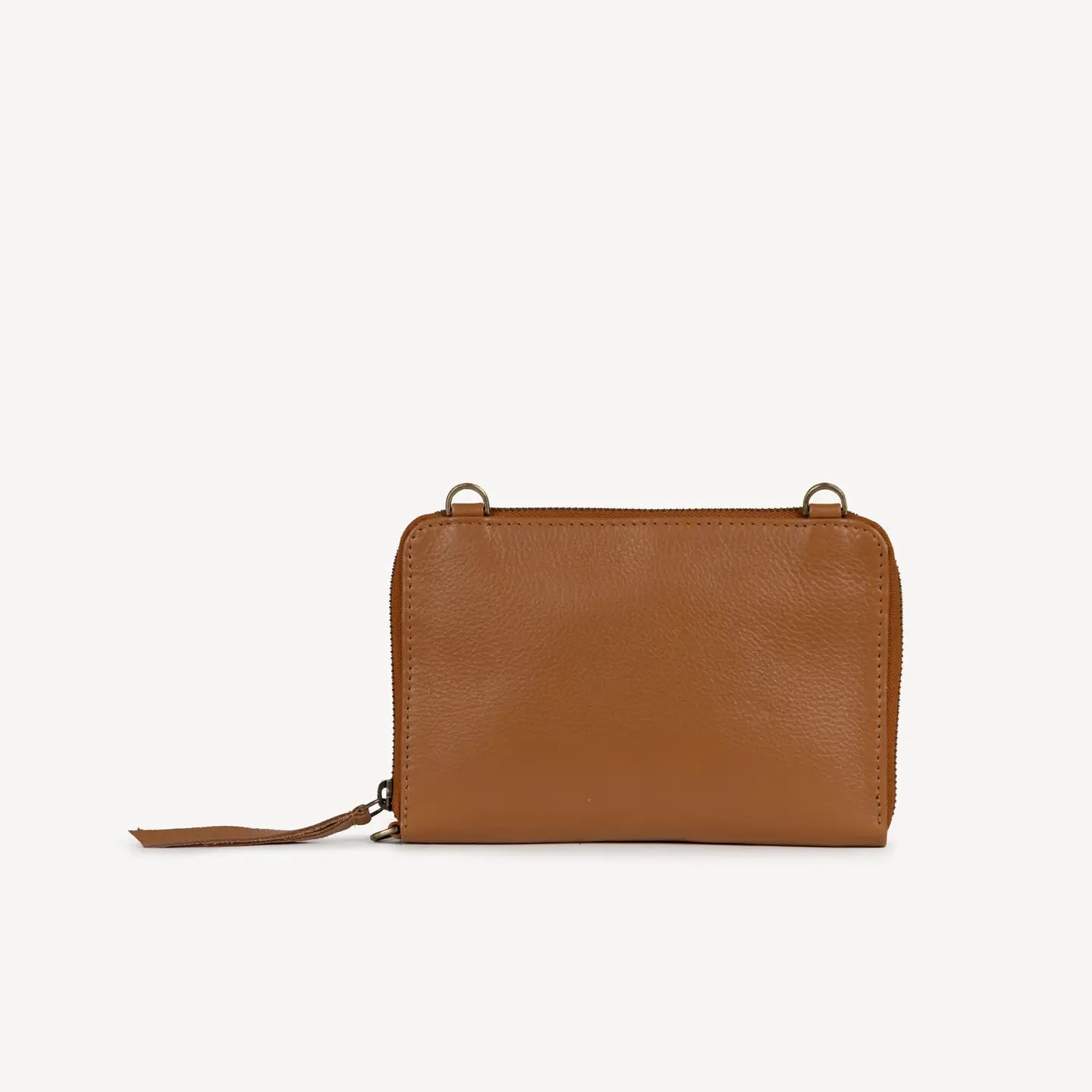 Pebbled Leather Crossbody Wallet- Assorted Colors