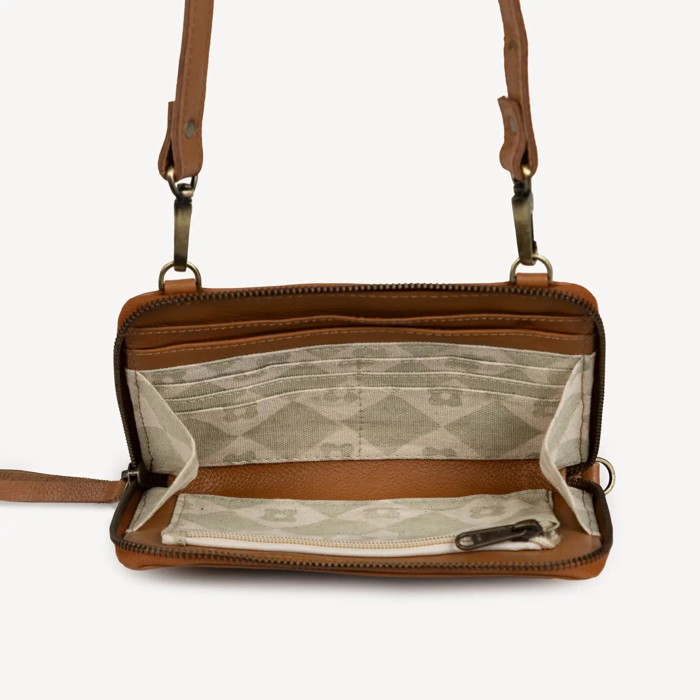 Pebbled Leather Crossbody Wallet- Assorted Colors
