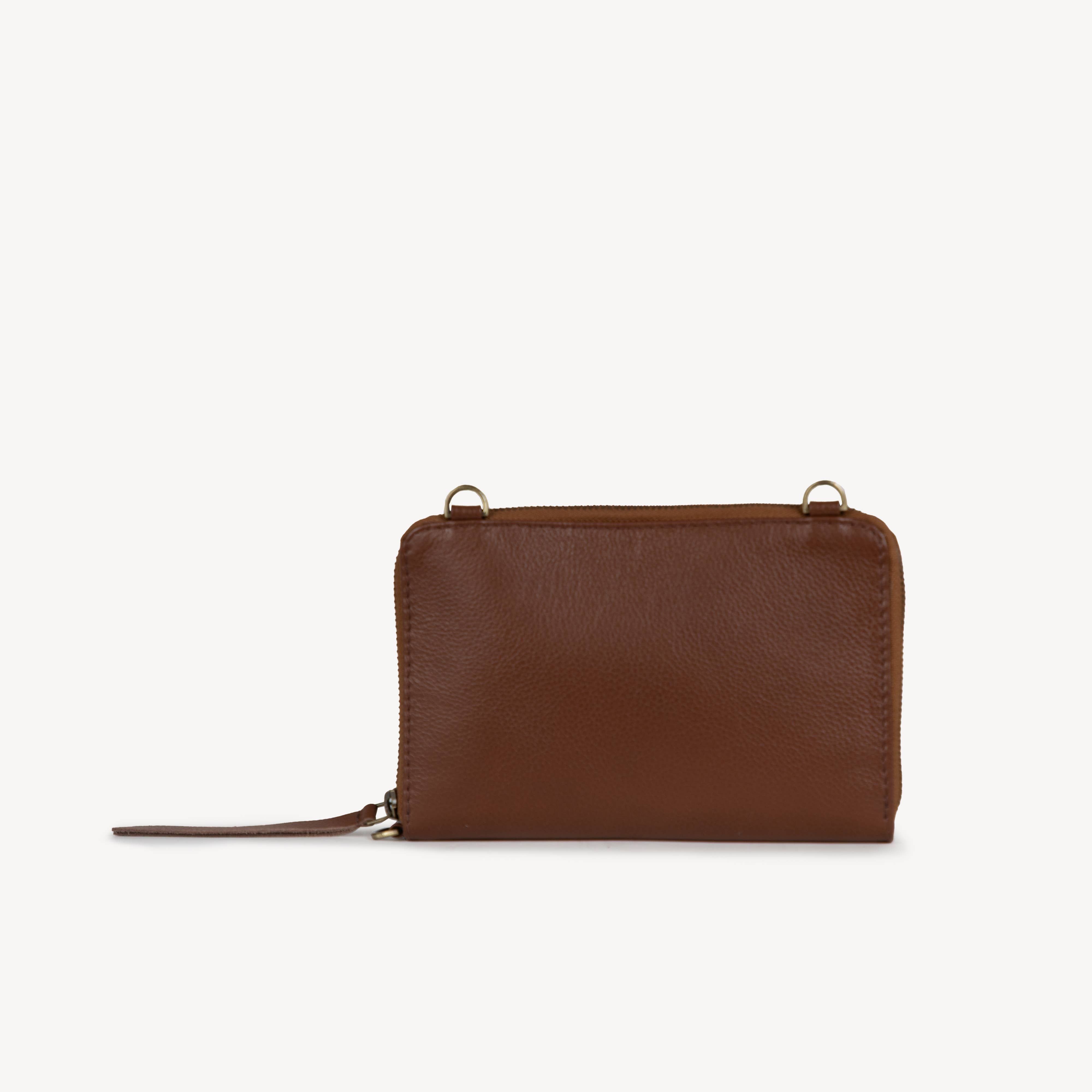 Pebbled Leather Crossbody Wallet- Assorted Colors