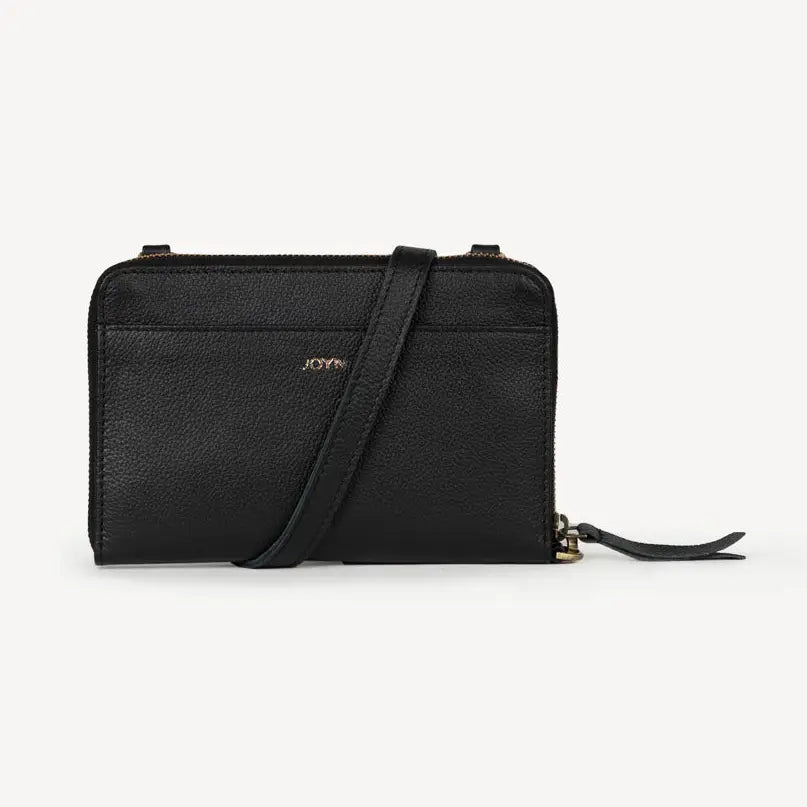 Pebbled Leather Crossbody Wallet- Assorted Colors