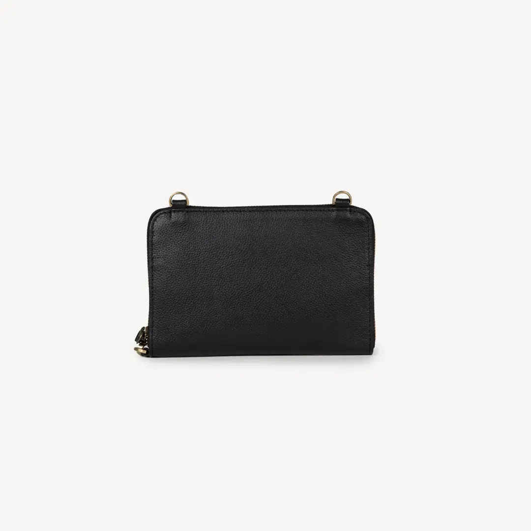 Pebbled Leather Crossbody Wallet- Assorted Colors