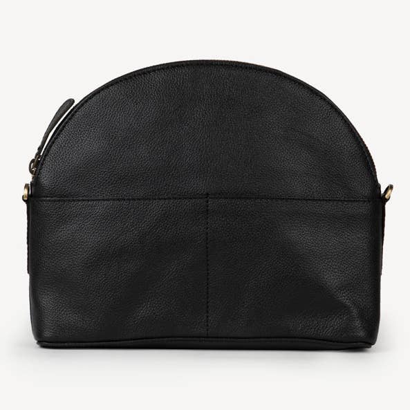 Pebbled Leather Halfmoon Crossbody- Assorted Colors