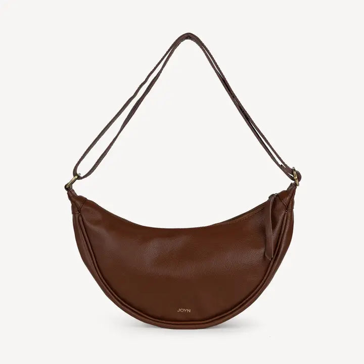 Pebbled Leather Moon Sling Bag- Assorted Colors