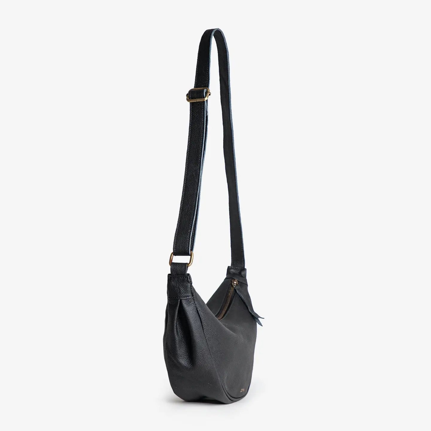 Pebbled Leather Moon Sling Bag- Assorted Colors