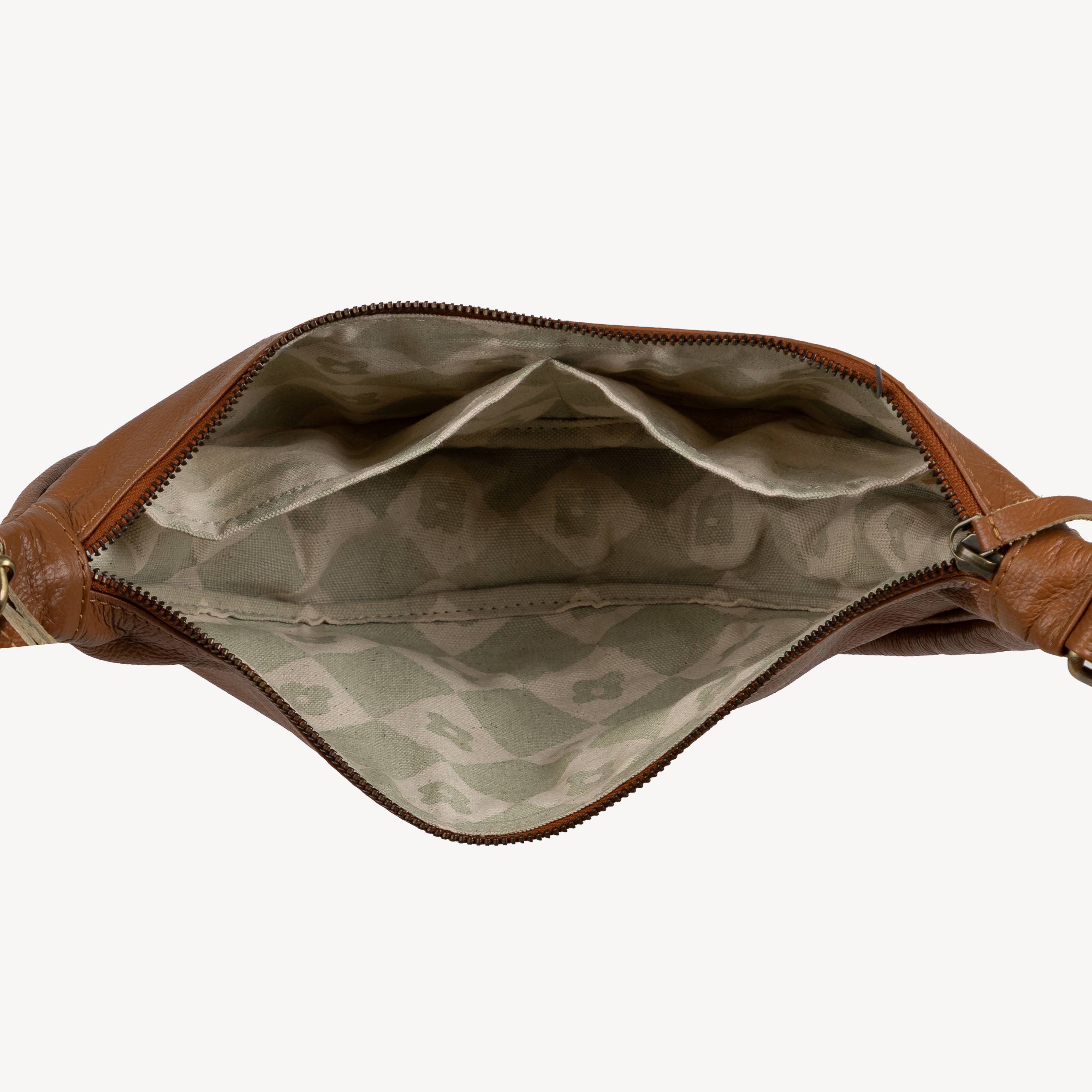 Pebbled Leather Moon Sling Bag- Assorted Colors