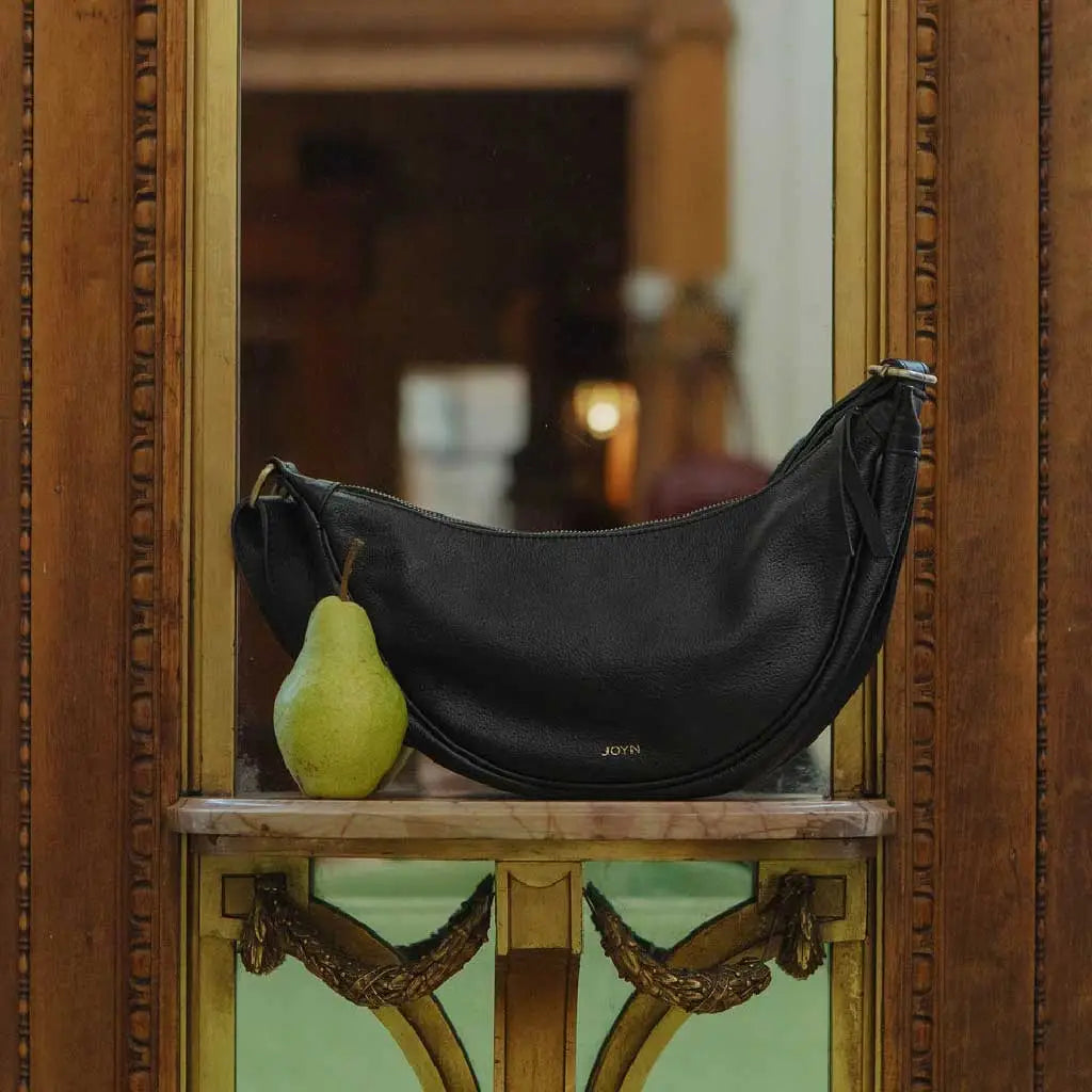 Pebbled Leather Moon Sling Bag- Assorted Colors