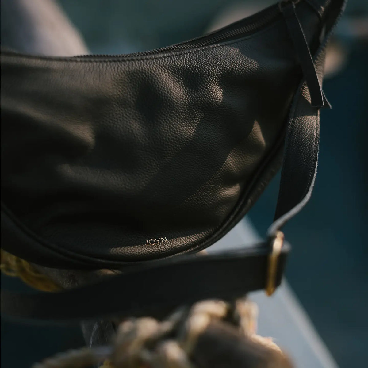 Pebbled Leather Moon Sling Bag- Assorted Colors