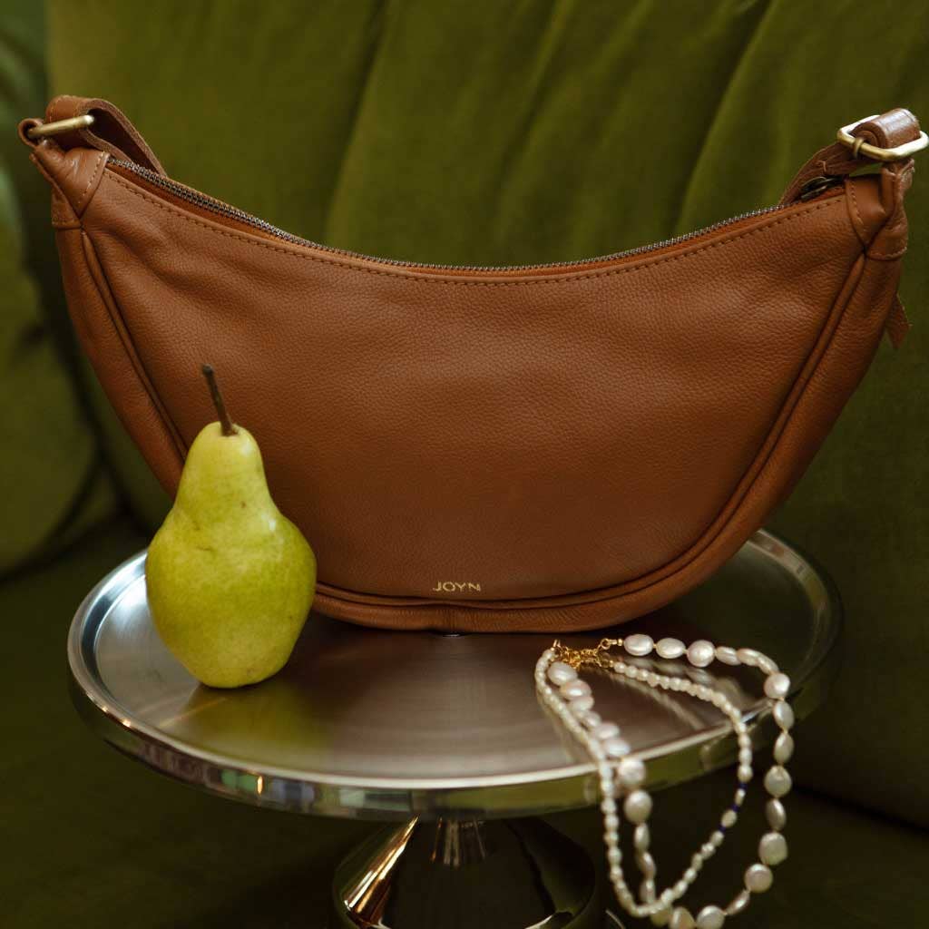 Pebbled Leather Moon Sling Bag- Assorted Colors