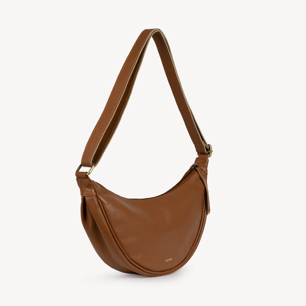 Pebbled Leather Moon Sling Bag- Assorted Colors