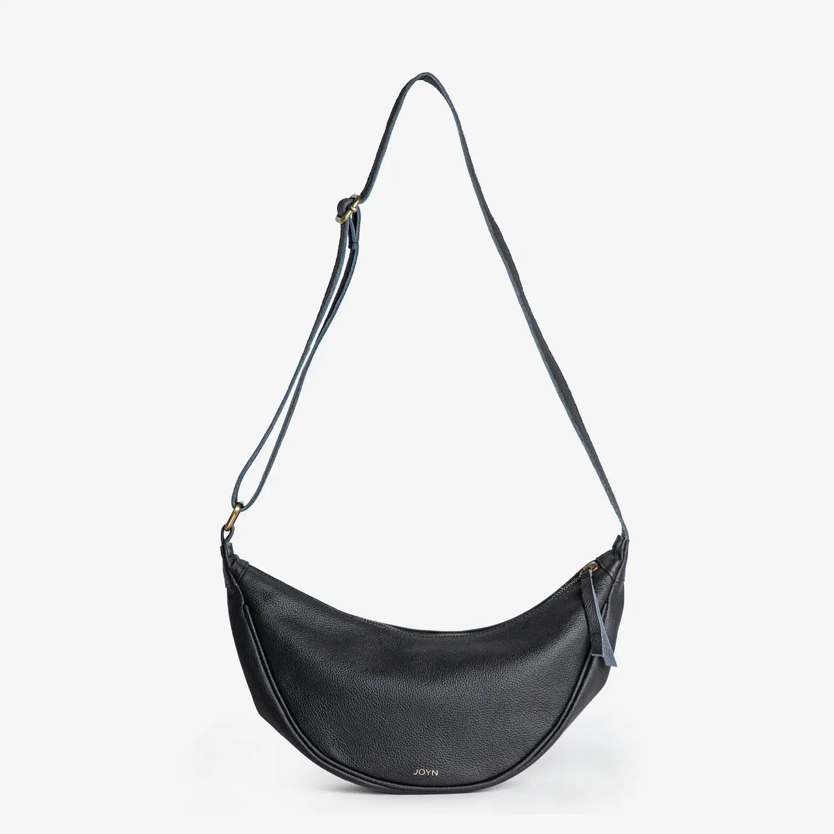 Pebbled Leather Moon Sling Bag- Assorted Colors