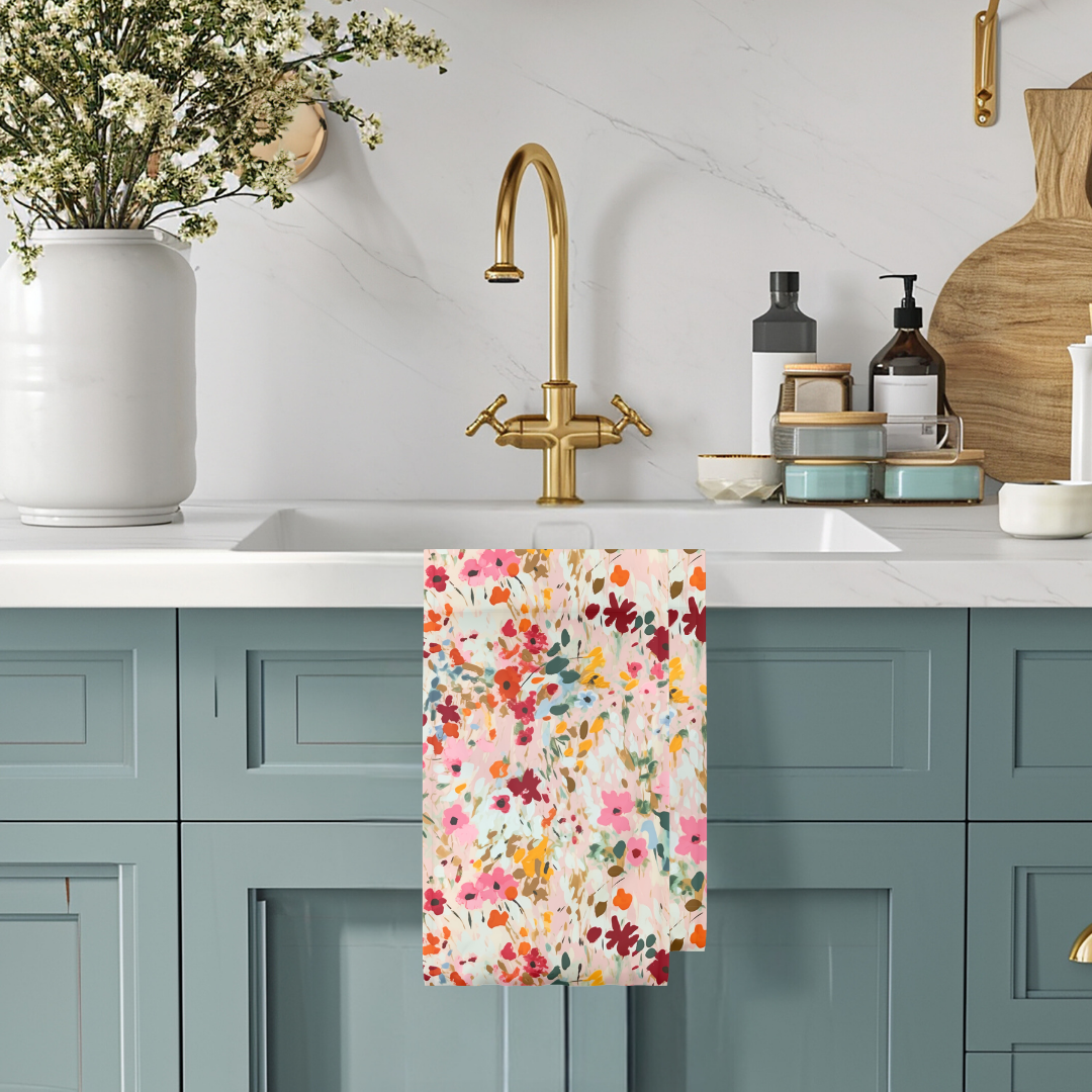 Petite Flower Recycle Microfiber Waffle Tea Towel