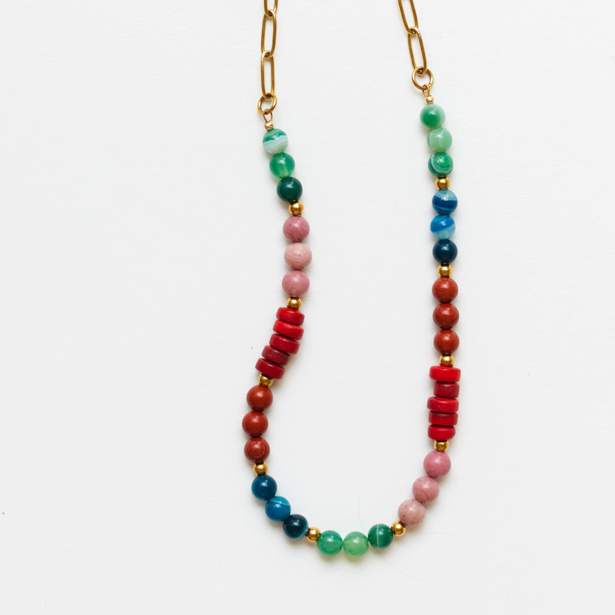 Phoebe Gemstone Necklace- Assorted Colors