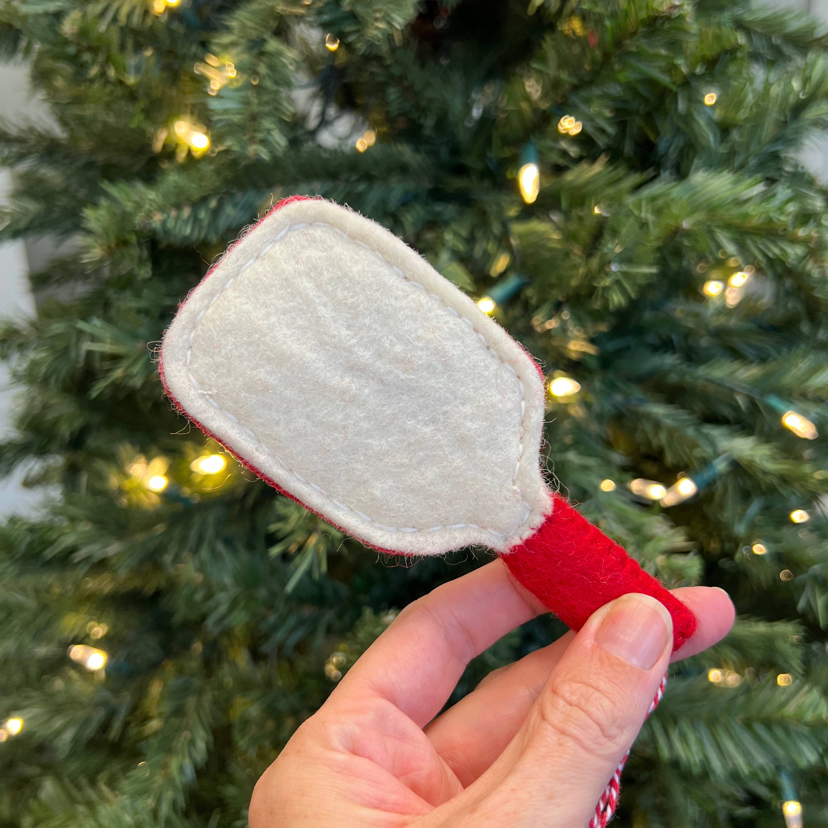 Pickleball Paddle Felt Wool Ornament 