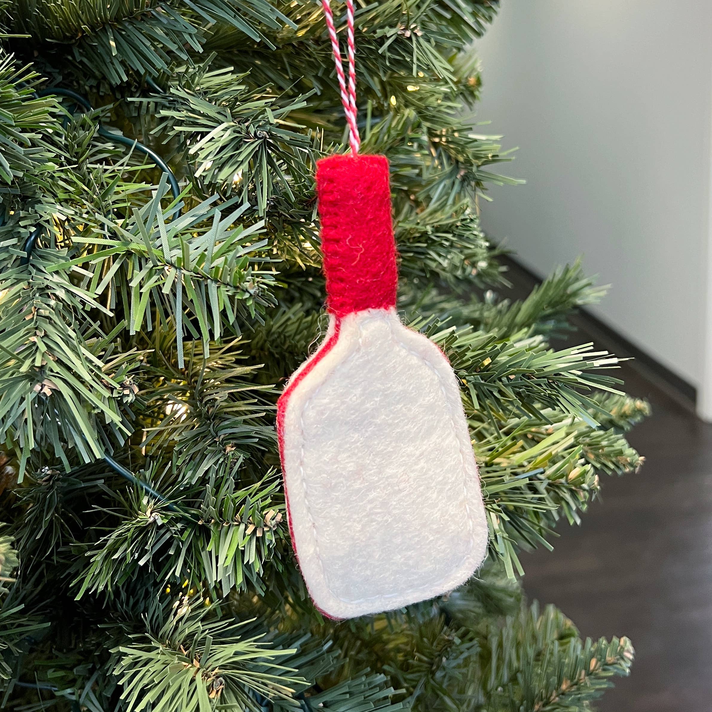 Pickleball Paddle Felt Wool Ornament 