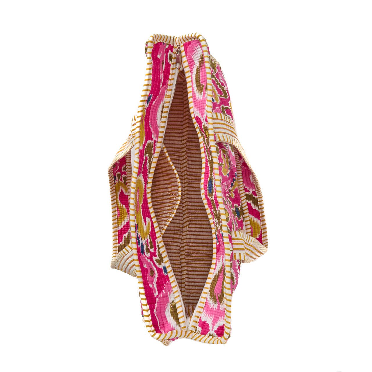 Pink Paisley Ikat Quilted Tote