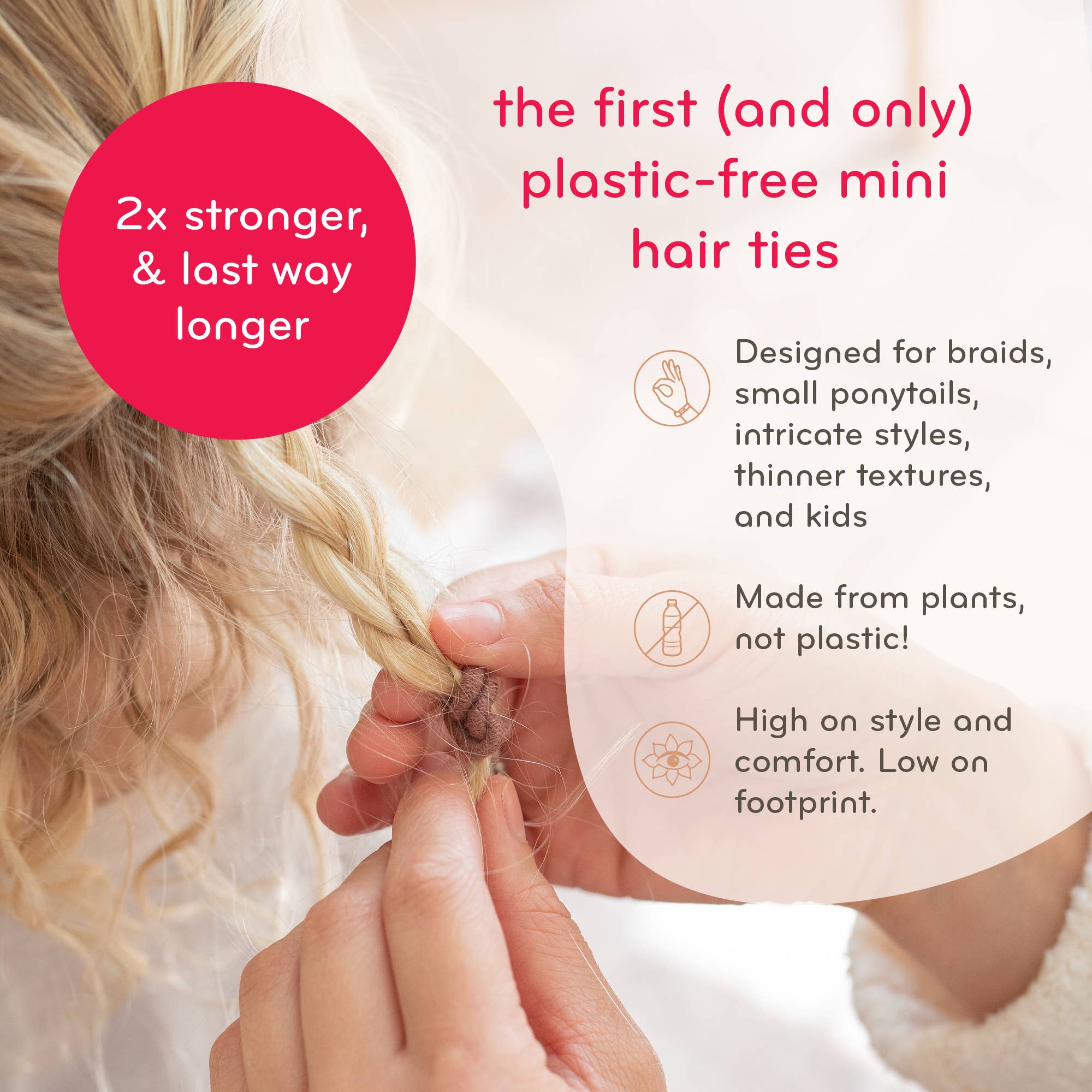 Plastic-free Round Hair Ties- Mini 12-pack
