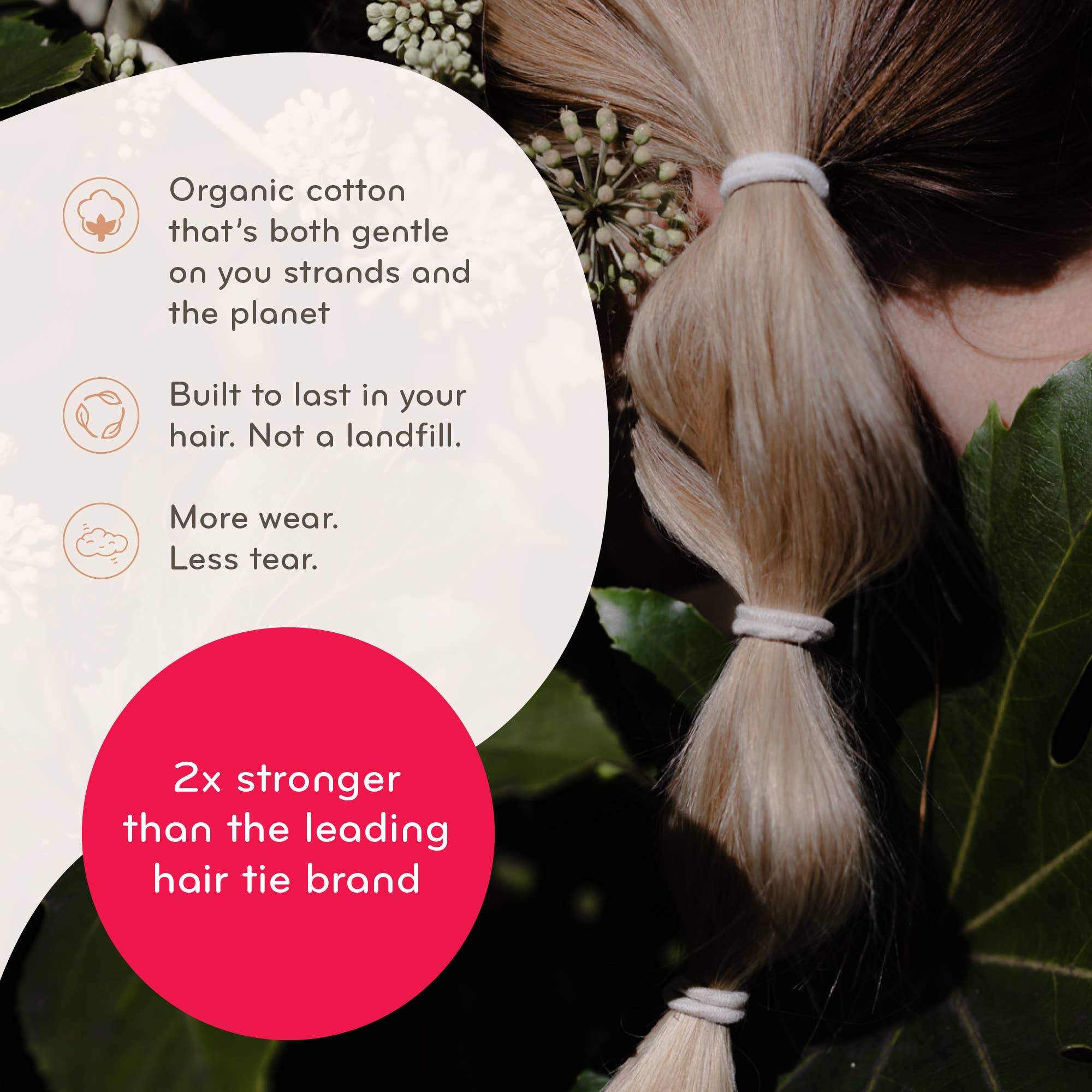 Plastic-free Round Hair Ties - Mini 6-pack - Pastel Blooms