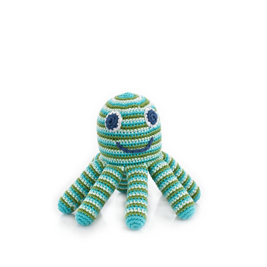 Plush Octopus Rattle- Assorted Colors