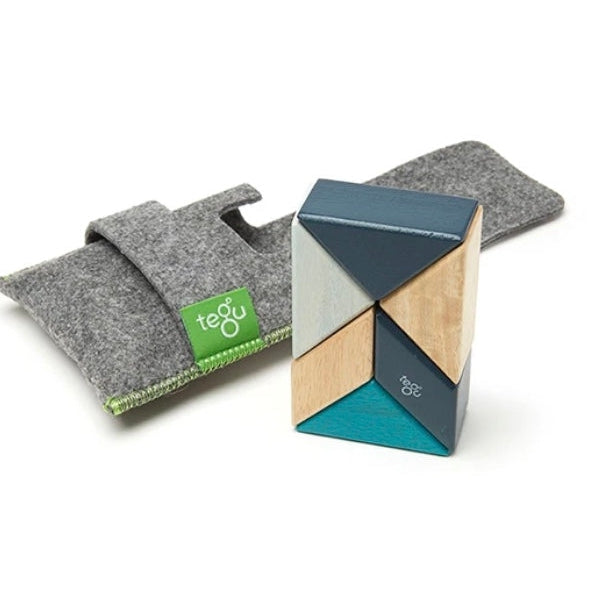 Pocket Pouch Prism Magnetic Wooden Block Set- Assorted Colors