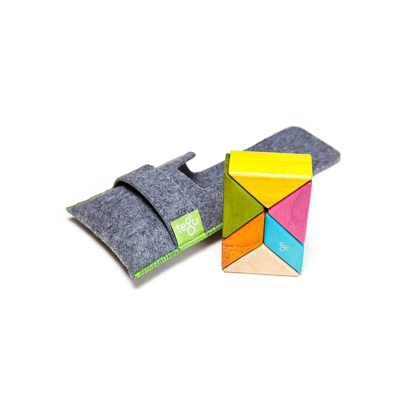 Pocket Pouch Prism Magnetic Wooden Block Set- Assorted Colors