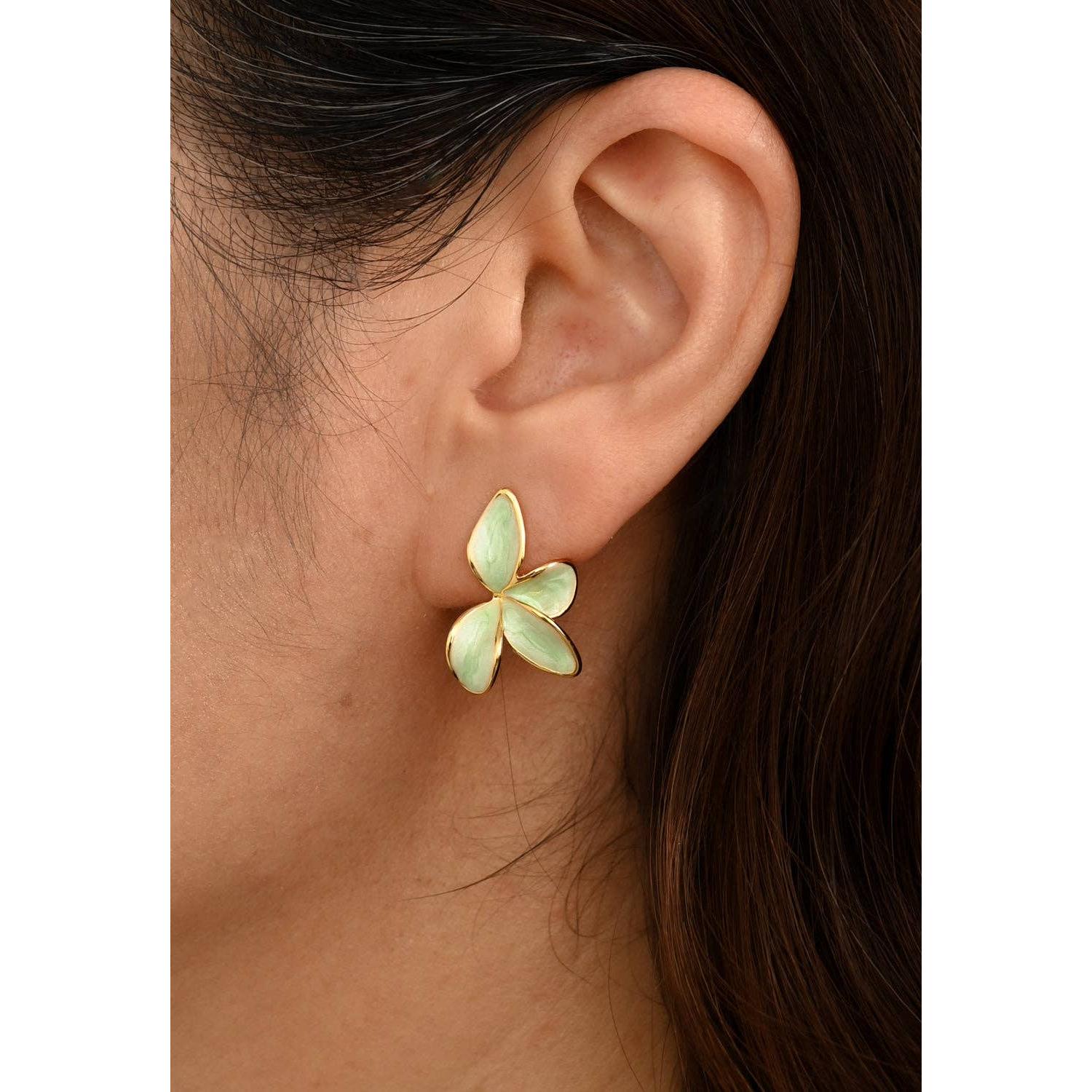 Poised Petal Earrings in Mint
