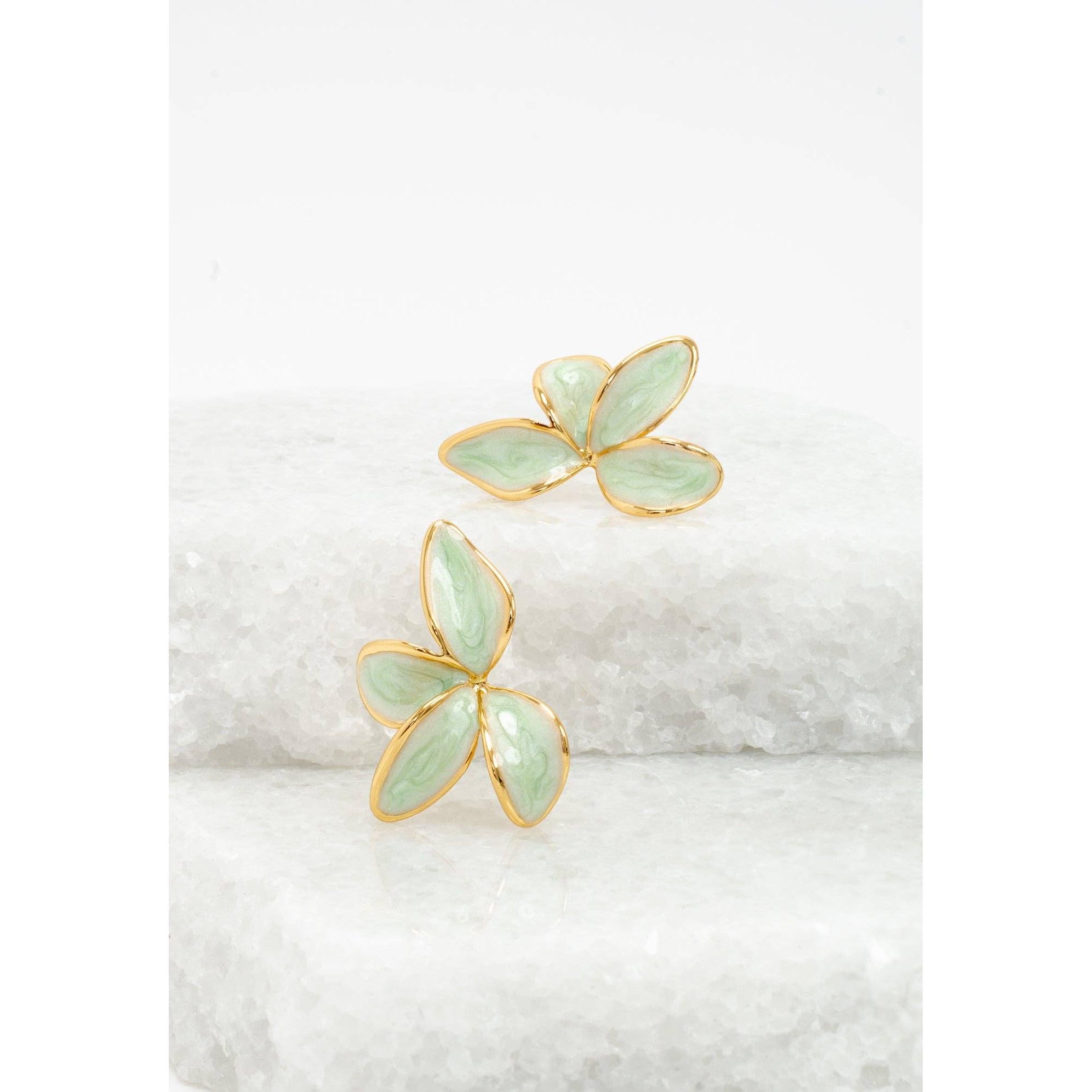 Poised Petal Earrings in Mint