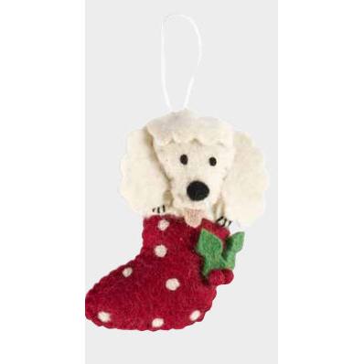Poodle in Stocking Ornament