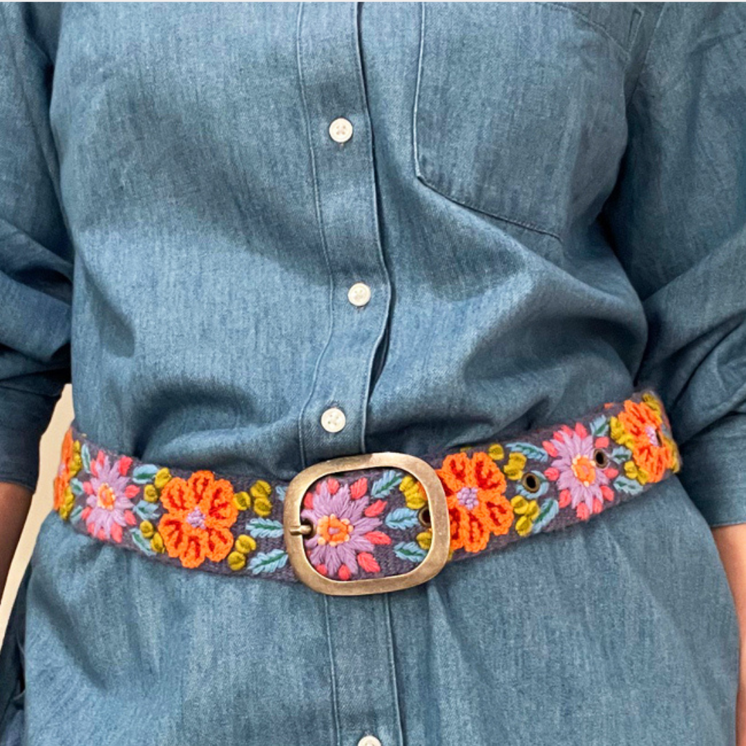 Prairie Flowers Wool Belt- Assorted Sizes