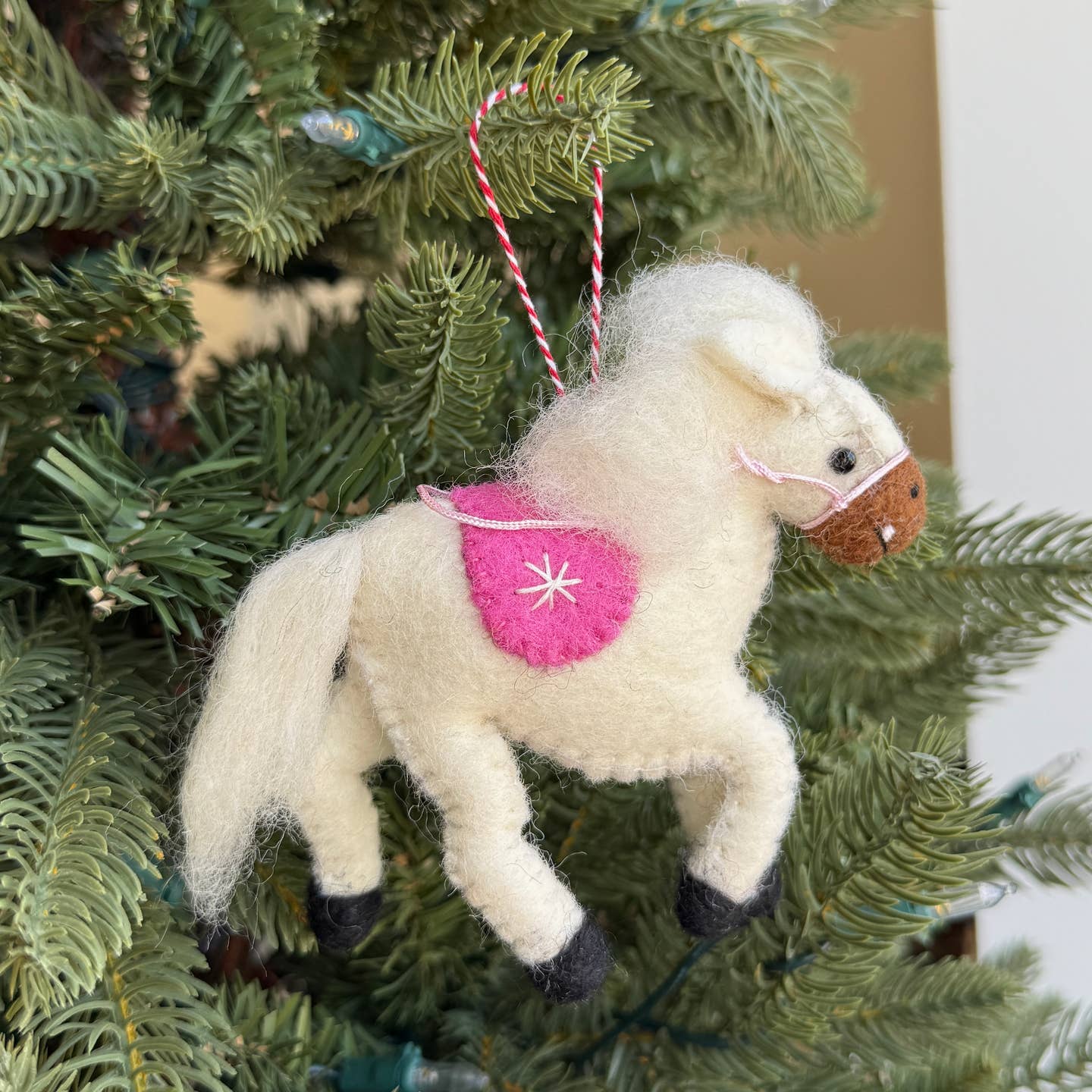 Prancing Pony Felt Wool Ornament- Assorted Colors