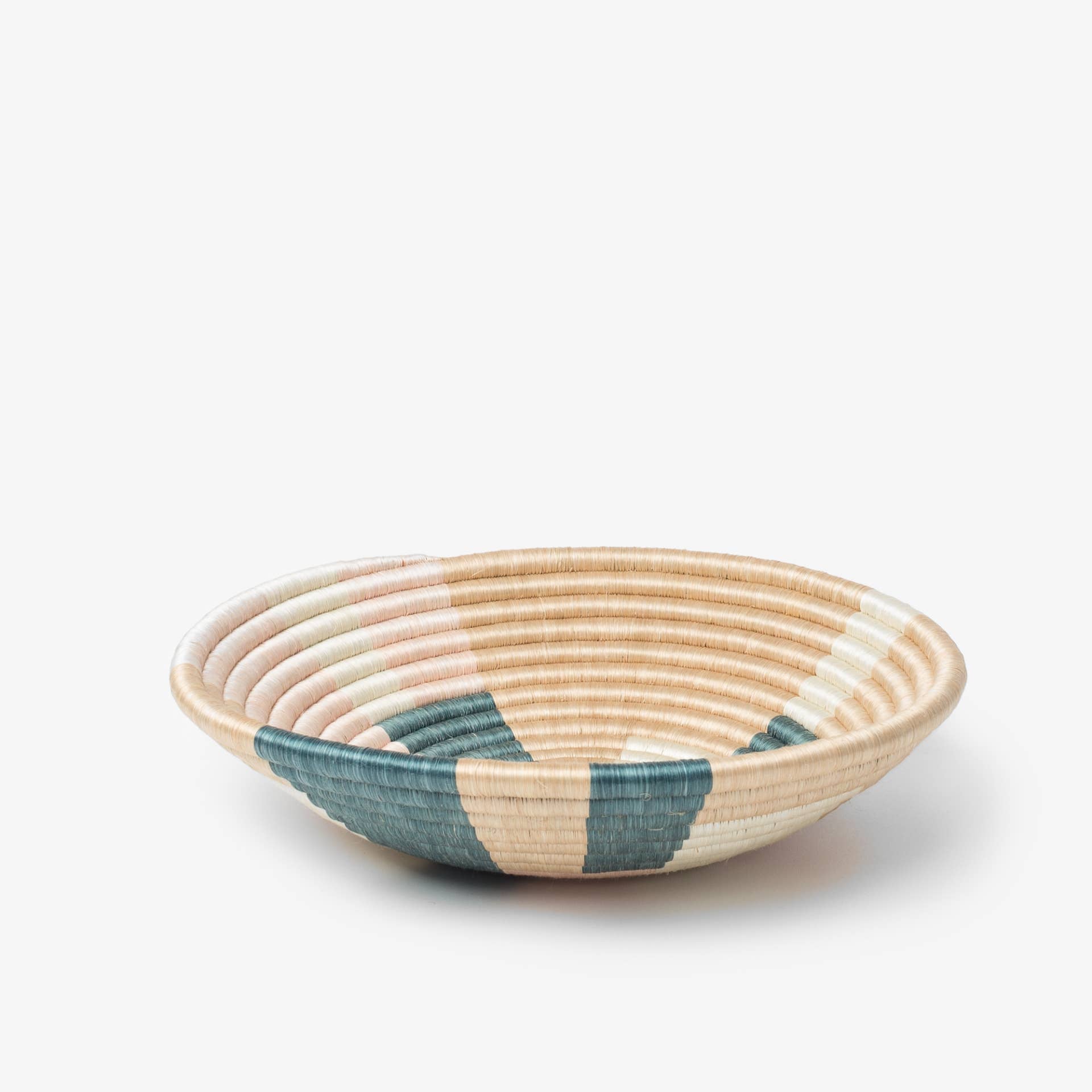 Prism Woven Bowls-Light Pink & Teal- Assorted Sizes-(*Large- Local Pickup/Local Delivery Only)