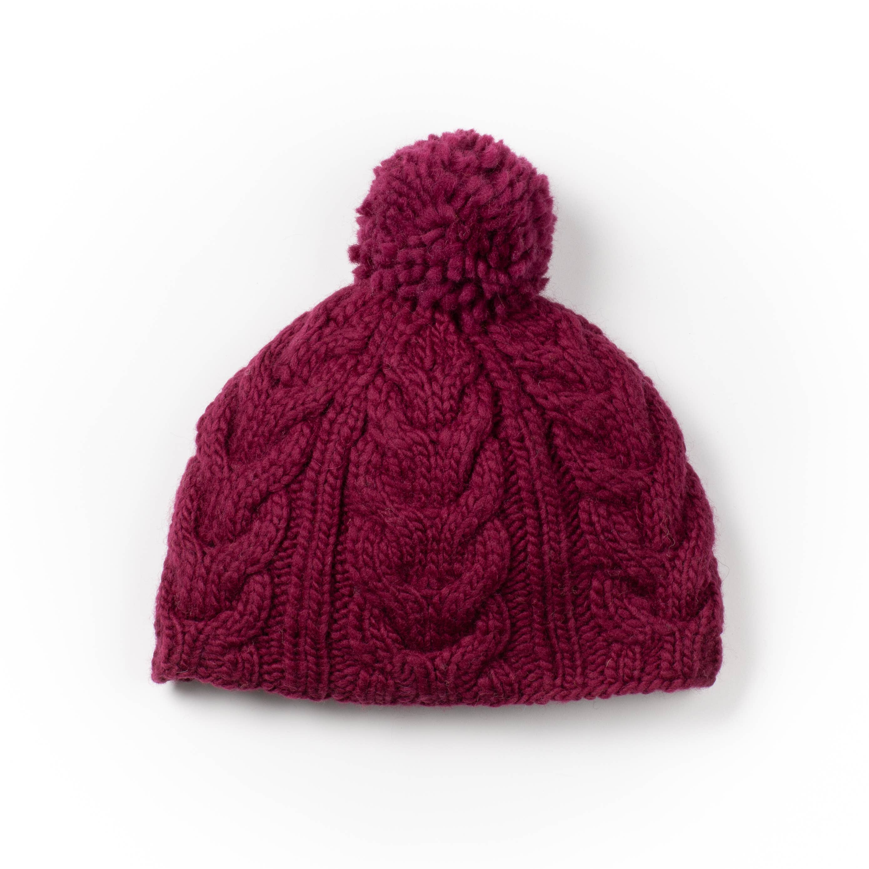 Quebec Cable Knit Wool Beanie Hat- Assorted Colors